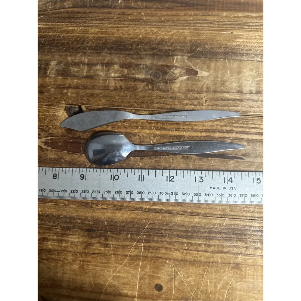 Hanford Forge Stainless AVON ROSE‎ Flatware BUTTER KNIFE & SUGAR SPOON Korea MCM